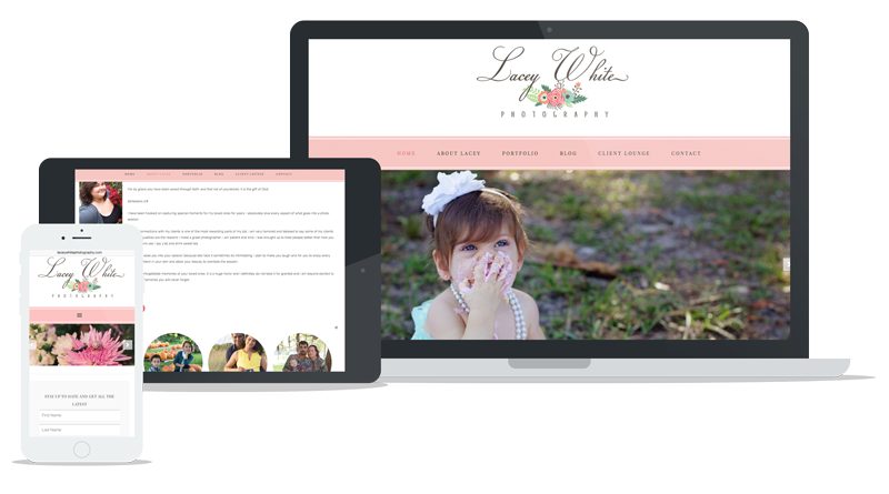 Lacey White Photography website by Powersful Sutdios